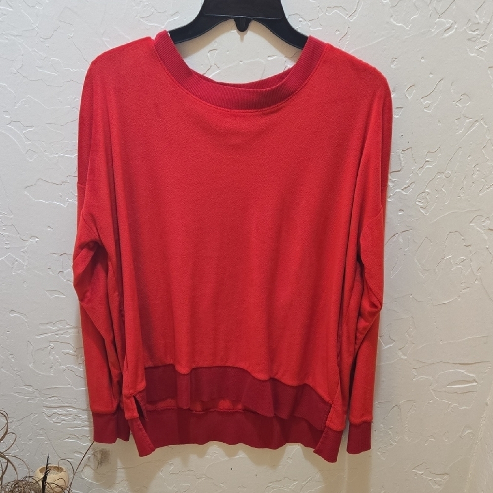 3/$10 Secret Treasures Red Velour Crew Neck Sweater